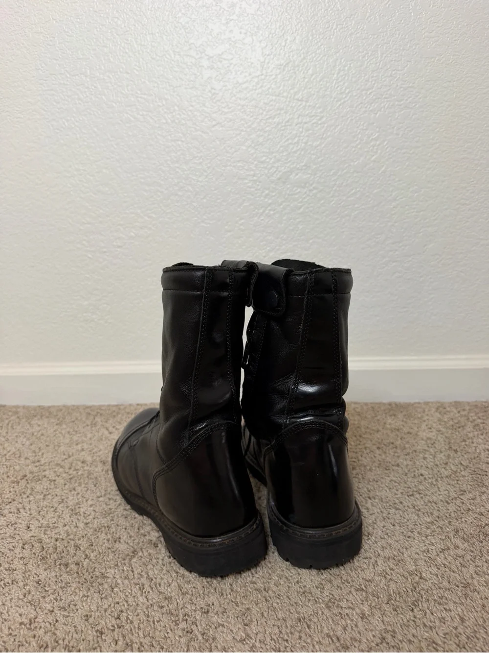 Rocky Men's Black Lace-Up Leather Combat Boots